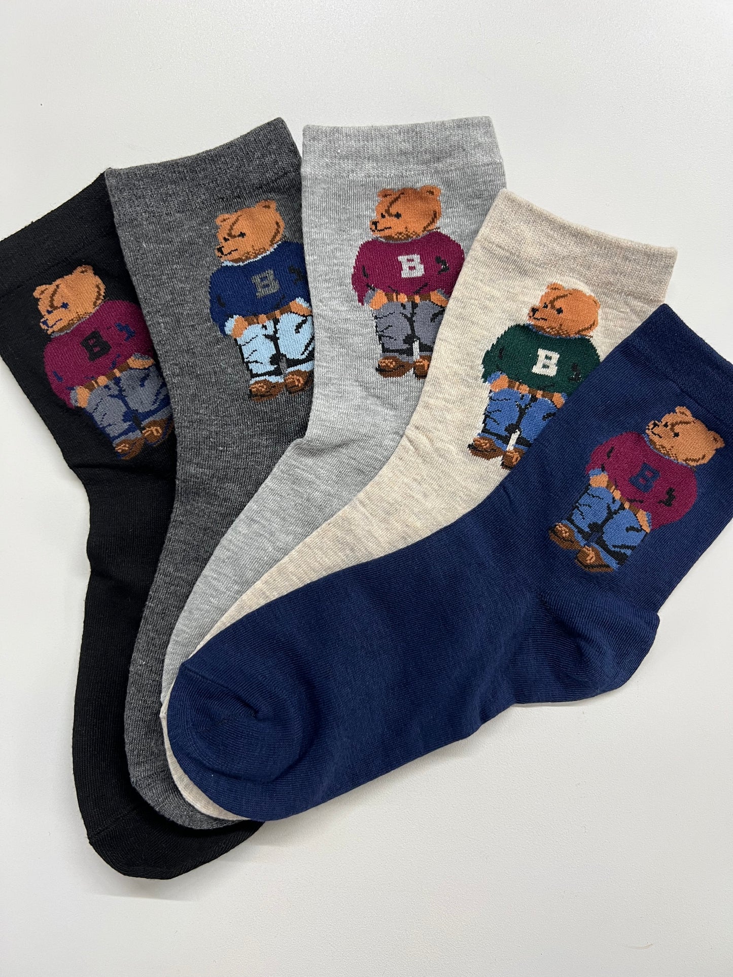 CALZINO CORTO TEDDY nero/antracite/grigio chiaro/sabbia/blu