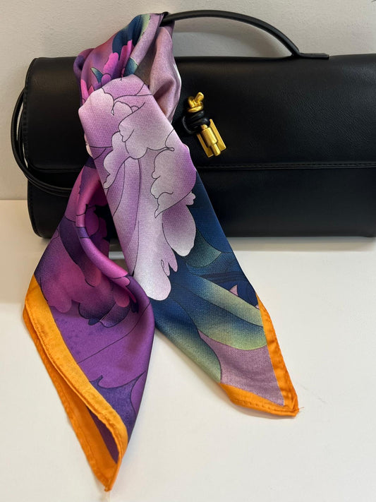 FOULARD FIORI VIOLA LILLA
