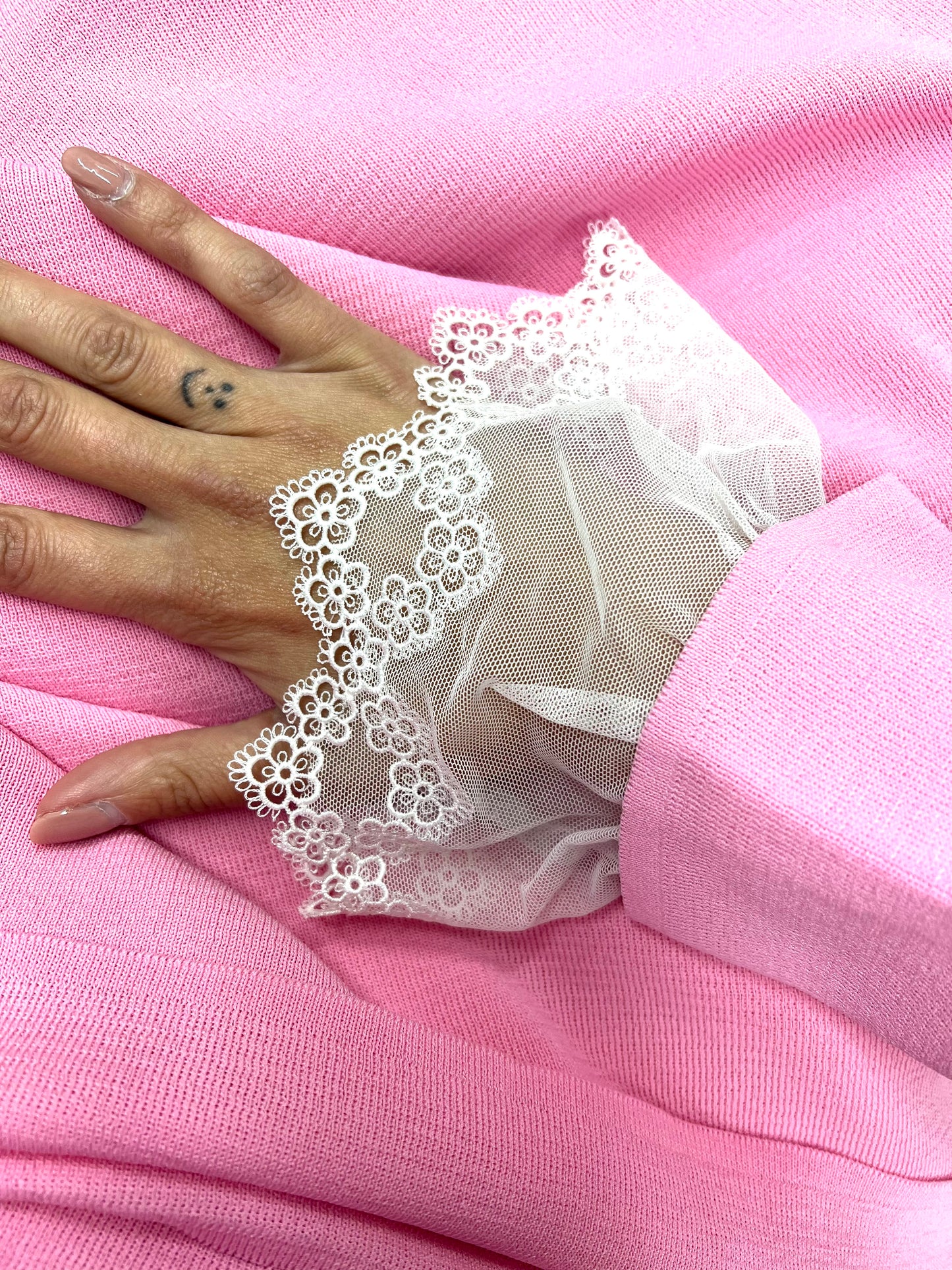 POLSINO TULLE E PIZZO BIANCO