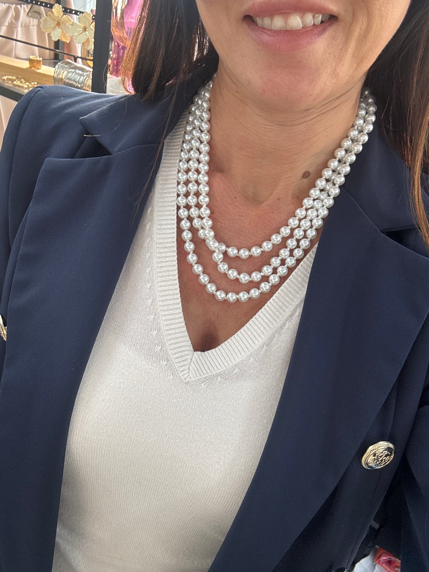 COLLANA 1 FILO LUNGO PERLA