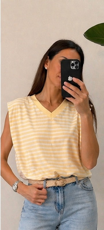 MAGLIA DONATELLA GIALLA PANNA