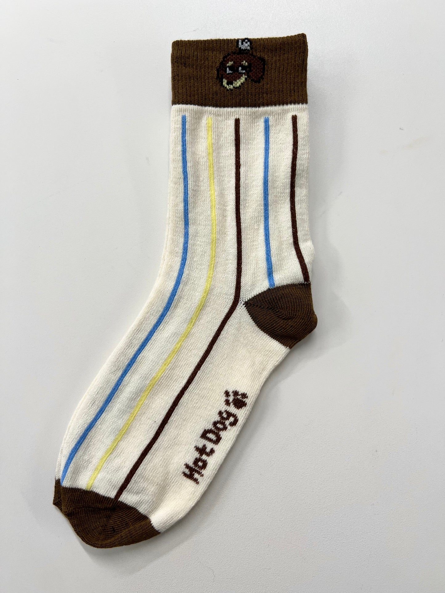 CALZINO CORTO BASSOTTO rigato/nero/crema/pois