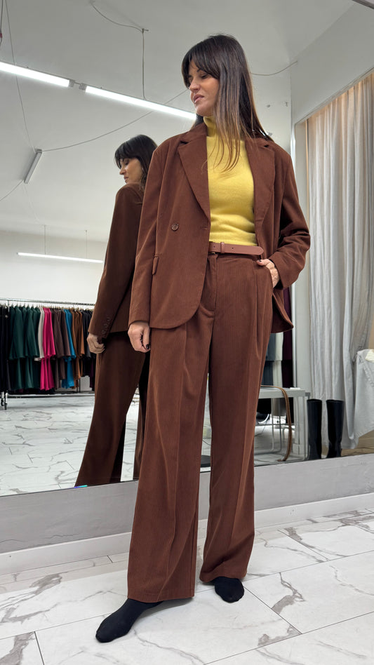 GIACCA DOPPIO PETTO VELLUTO COSTA CIOCCOLATO