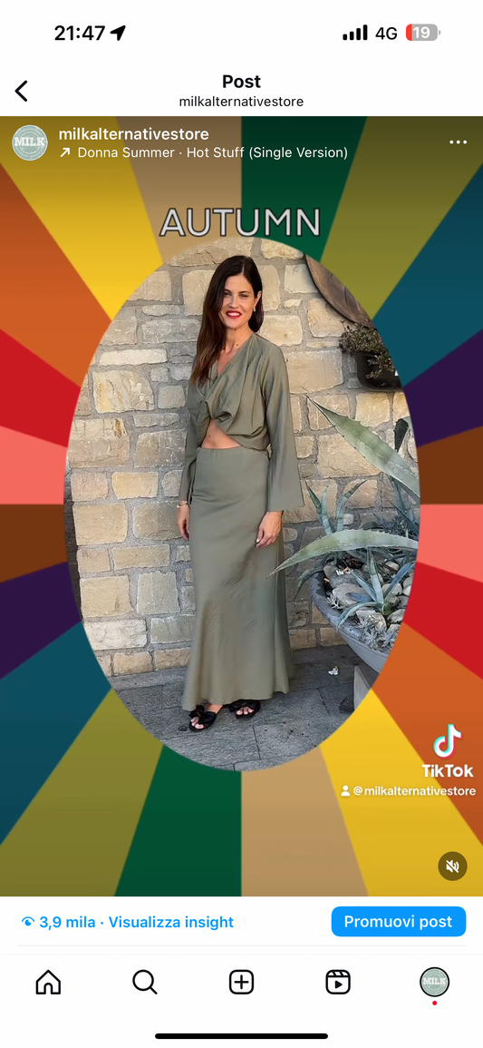 DIXIE COMPLETO BLUSA GONNA LUNGA VERDE
