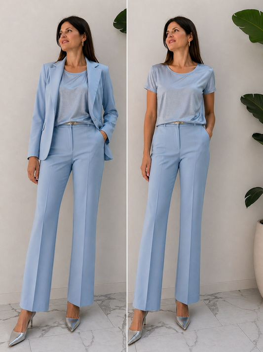 BLUSA VISCOSA AZZURRA