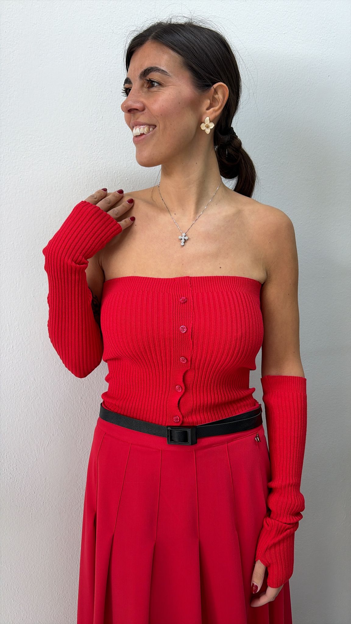 TOP MAGLIA MANICOTTI DIXIE