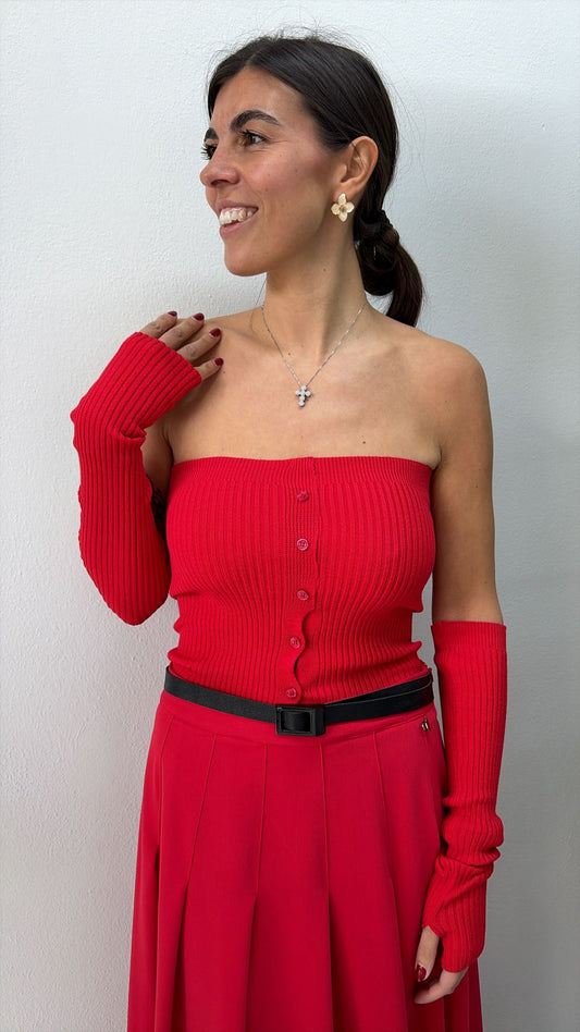 TOP MAGLIA MANICOTTI DIXIE
