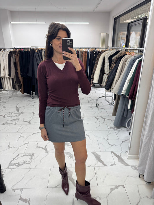 MINIGONNA COULISSE blu/grigio