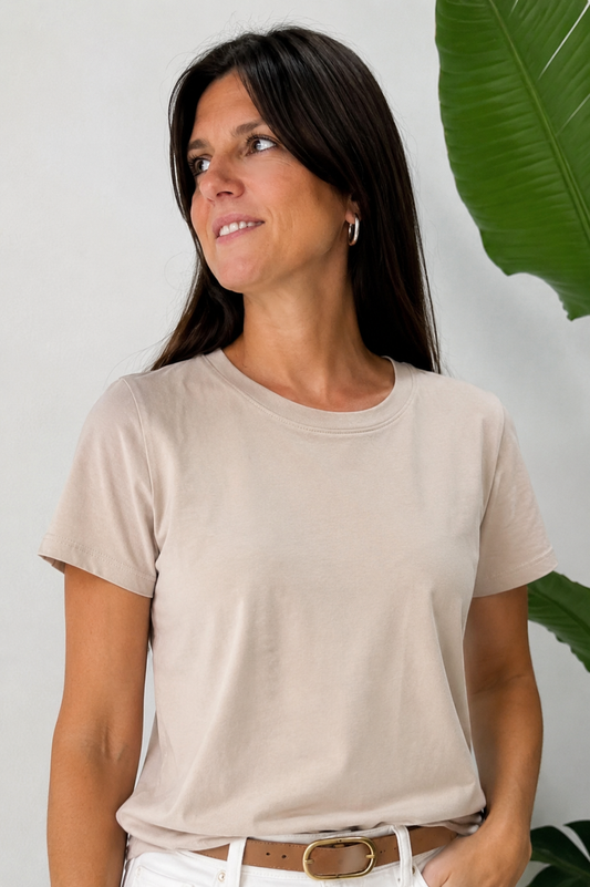 T-SHIRT SLIM SABBIA