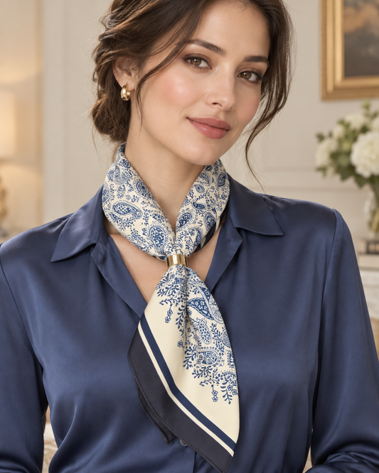 FOULARD  FIORI CON ANELLO SCORREVOLE