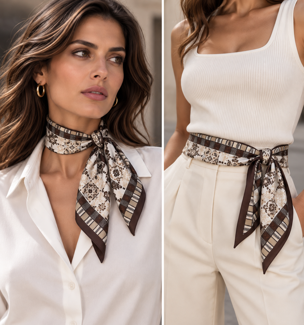 FOULARD MULTIUSO CRAVATTA MORO