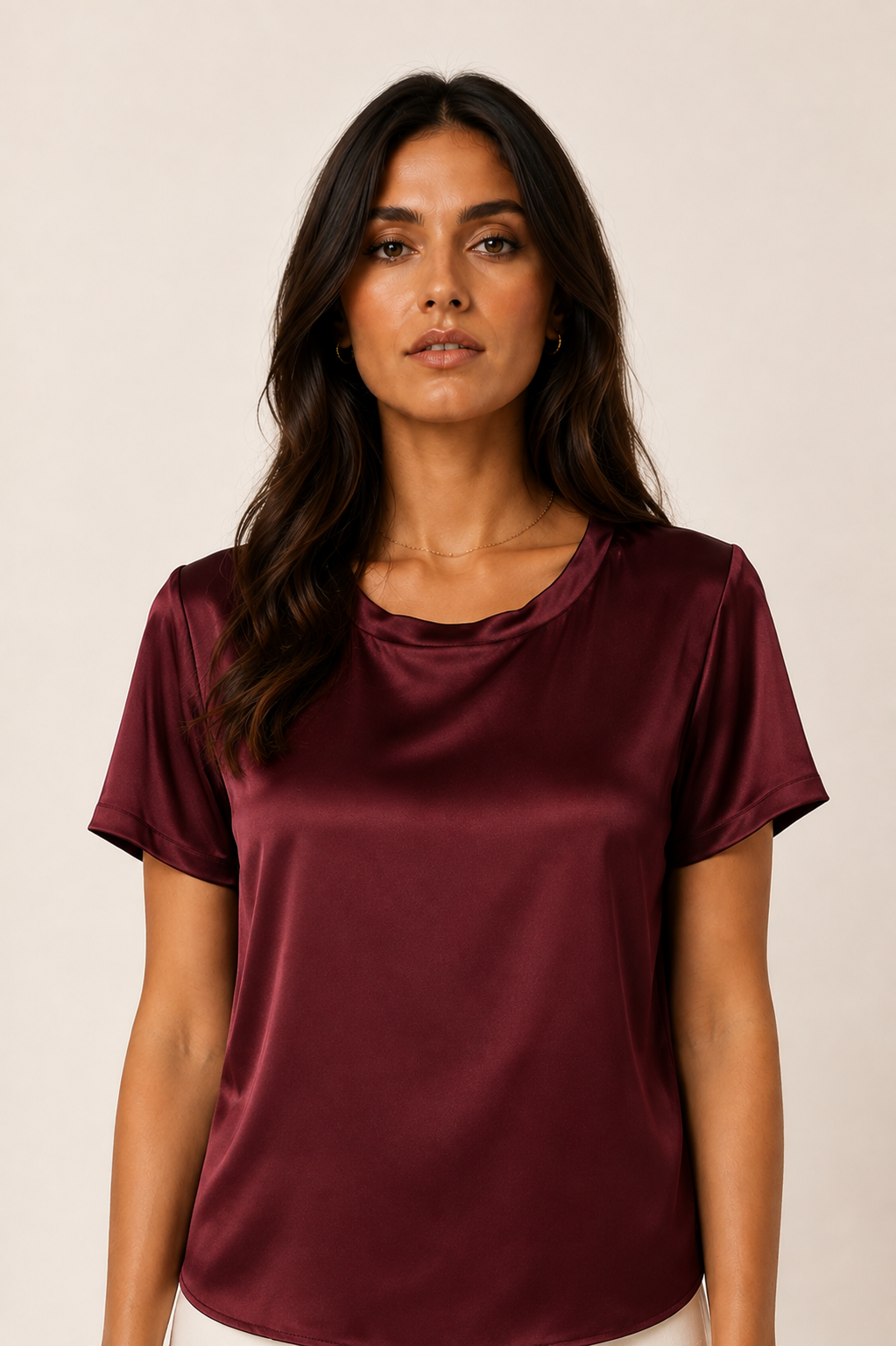 BLUSA MANICA CORTA BORDEAUX